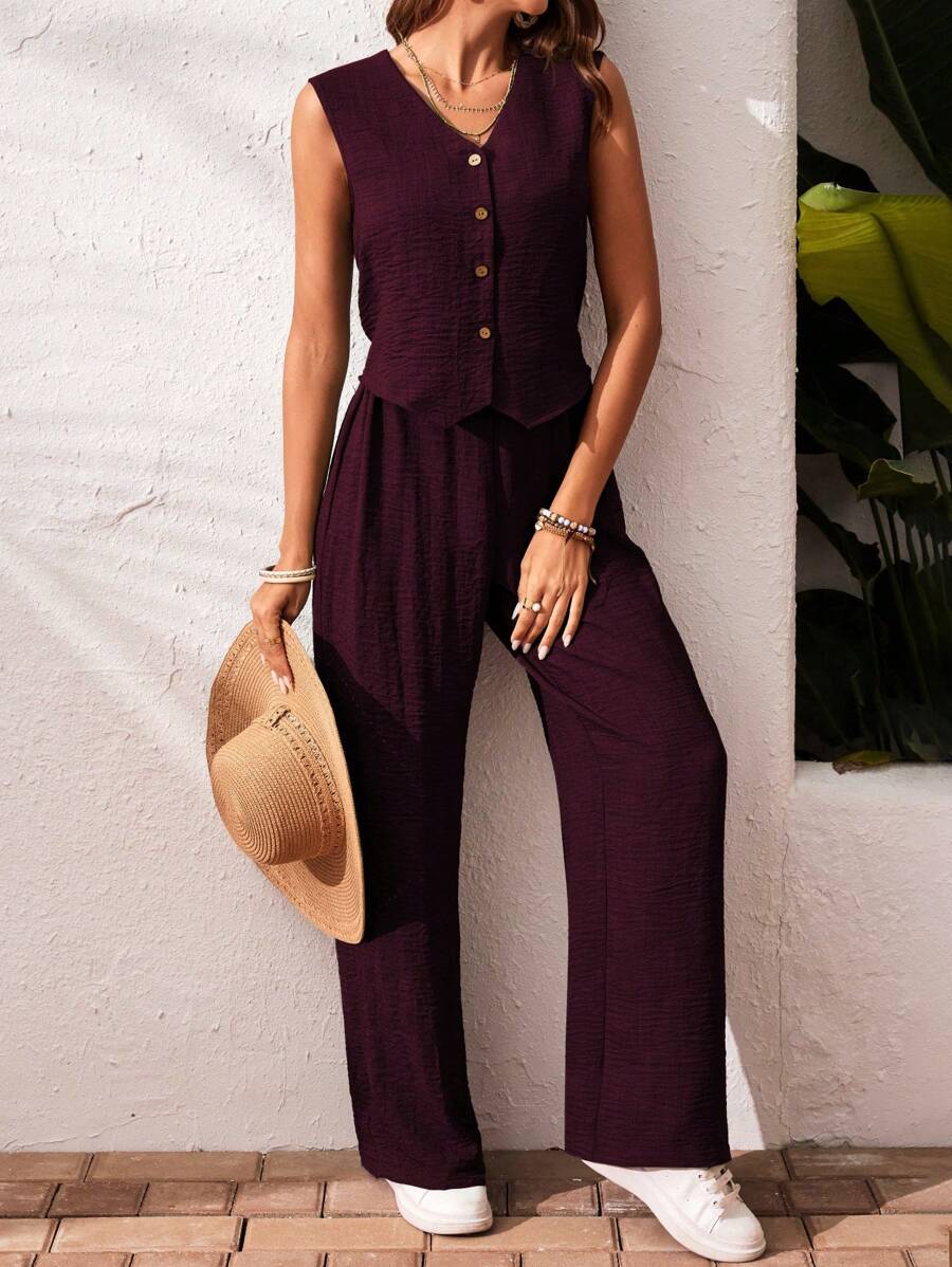 Elena | Stijlvolle 2 stuks vakantie casual tanktop en broek set