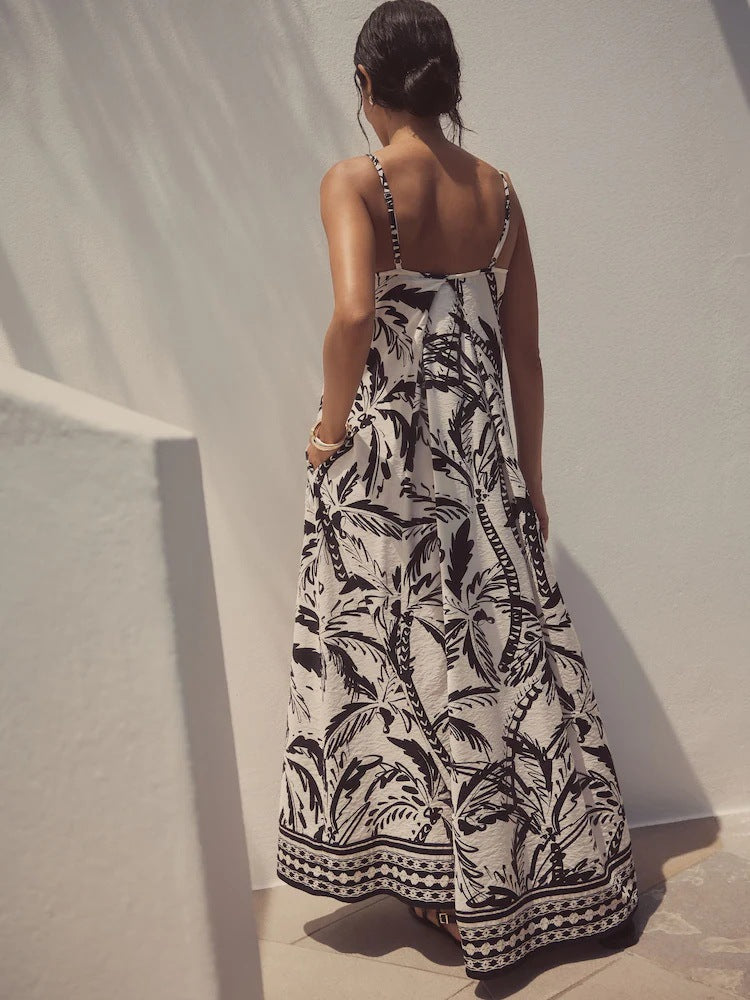 Sienna | Luchtige maxi jurk met kleurrijke print