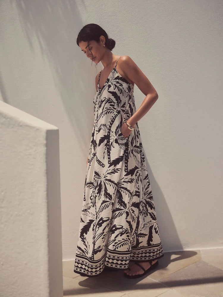 Sienna | Luchtige maxi jurk met kleurrijke print