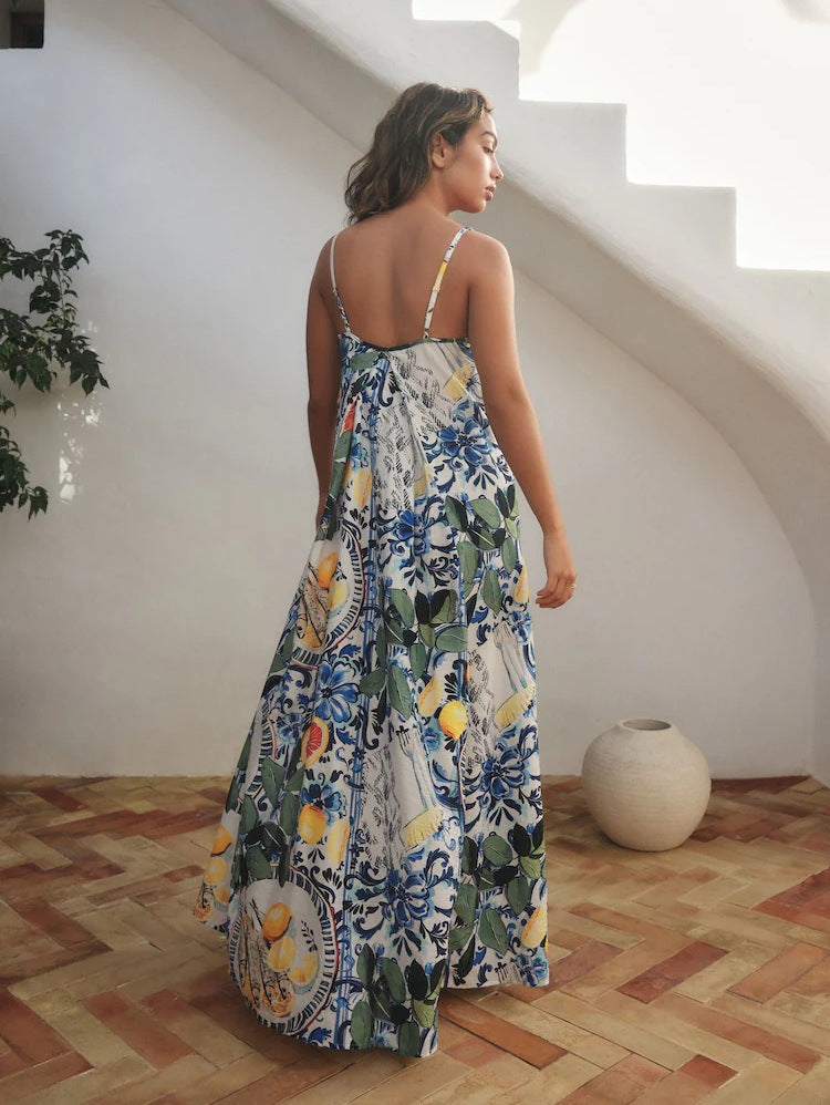 Sienna | Luchtige maxi jurk met kleurrijke print