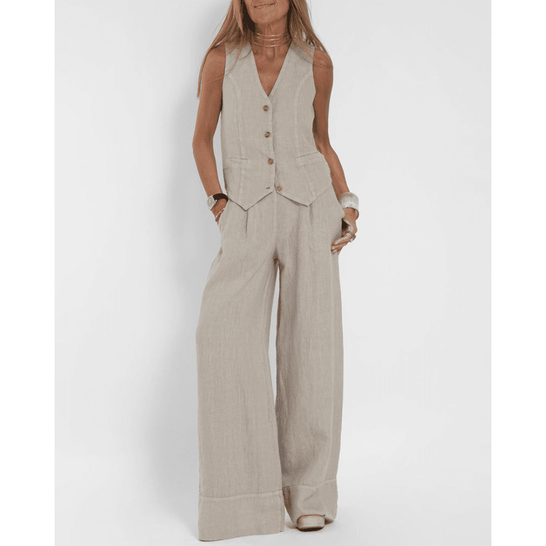 Mable | Chique linnen blazer en broek voor dames – Lichtgewicht zomerpak