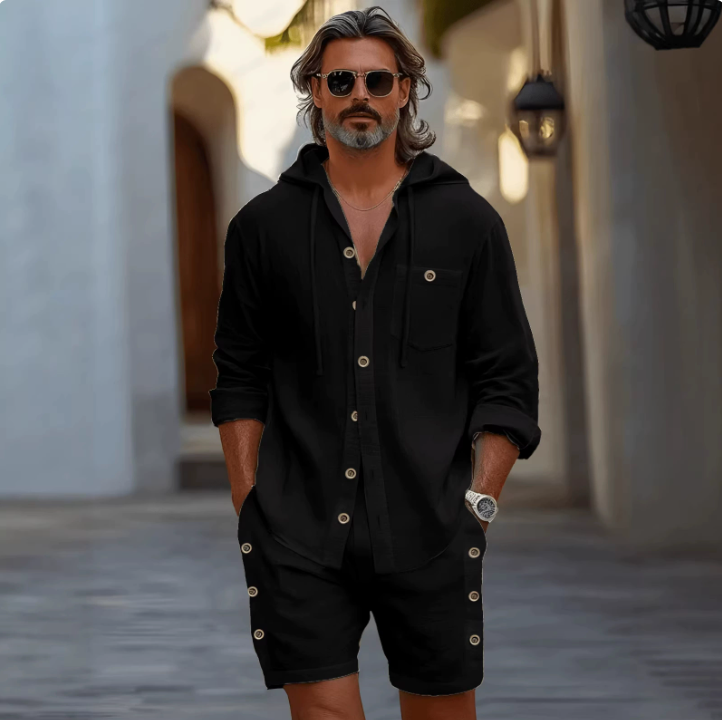 Joe |  2-delig Casual Herenpak Met Lange Mouwen en Capuchon
